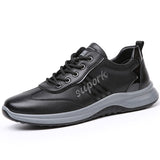 Black Men's Shoes Luxury Casual Sneakers Trainer Leather Walking Sports Tennis Mart Lion Black 38 