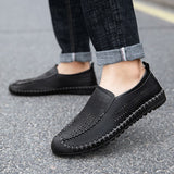  Men's Sneakers Classic Leather Shoes Summer Style Mesh Flats Loafer Creepers Casual High-End Mart Lion - Mart Lion