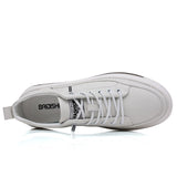  White Men's Leather Sneakers Autumn Vulcanized Shoes Sports Jogging Tenis Casual Mart Lion - Mart Lion