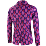 Purple Cute Suits Men's Heart Cup Print Blazer Slim Masculimo Vinatge Dress Club Suit Jackets Homme Mart Lion   