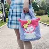 Kawaii Sanrioed My Melody Cinnamoroll Cartoon Plush Bag Anime Soft Stuffed Animals Plushie Backpack Girls Doll Toys Mart Lion NM-21  