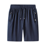 Men's Shorts Hot Summer Casual Cotton Style Boardshort Bermuda Drawstring Elastic Waist Breeches Beach Shorts Mart Lion Blue L 