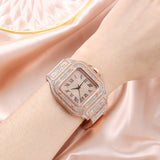 Rhinestone Casual Quartz Watches Simple Ladies Round Dial Wristwatches Dress Bracelet Mart Lion   