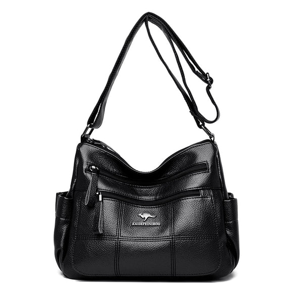 Leather Handbags Women Designer Female Waterproof Shoulder Crossbody Messenger Bags Mart Lion Black  