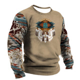Men's T-shirt Sweatshirt Harajuku Clothes Pullover  Casual Street Loose Cotton Shirt Ethnic Pattern Vintage Winter Mart Lion D01-YX00550 XL 