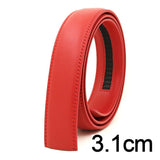 Width Real Genuine Leather Automatic Buckle Belt Body No Buckle Cowskin Belts Without Buckle Black Brown Blue White Mart Lion 3.1cm Red China 105CM