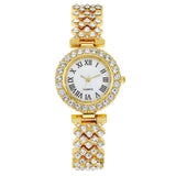 Women Wristwatches Full Stainless Steel Women Roman Numeral Quartz Watch Reloj Mujer Feminino Mart Lion C1Gold China 
