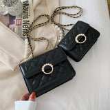 Summer Mini Small Handbags Tide Pearl Chain Bags Women Bag Versatile White Single Shoulder Crossbody Handbag Mart Lion Black small  