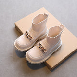 Children Fur Short Ankle Boots Toddlers Girls PU Leather Shoes Baby Flats Outwear Platform 2-10Y Mart Lion No Fur Beige Not EUR Size 