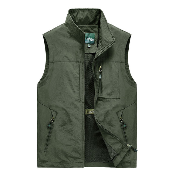 Large Size 5XL Waterproof Multi Pocket Fishing Vest Mens Quick-drying Mesh Breathable Waistcoat Photographer Sleeveless Jackets Mart Lion   