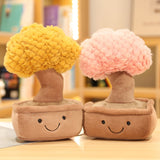 Lifelike Plush Fortune Tree Toy Stuffed Pine Bearded Trees Bamboo Potted Plant Decor Desk Window Decoration Gift for Home Kids Mart Lion yellow and pink see description 