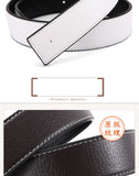 3.3cm 3.7cm Smooth Buckle belt without Buckle Real Genuine Leather Belt Body No Buckle Cowskin Belts Black Brown Blue White Red Mart Lion   