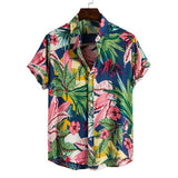 Summer Men's Beach Hawaiian Shirts Casual Vacation Street Short Sleeve Street Shirts Tops Mart Lion E905762A XXL China
