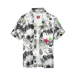 26 Colors Summer Men's Hawaiian Shirts Short Sleeve Button Coconut Tree Print Casual Beach Aloha Shirt Mart Lion 81 white 2XL for 180CM 80KG 