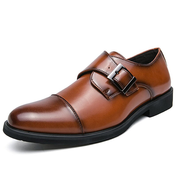 British Style Men's Dress Shoes Genuine Leather Formal Social Oxfords Mart Lion Brown 38 