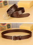 Men's Belt Genuine Leather Strap Luxury Alloy Pin Buckle Casual Jeans Cummerbunds Ceinture Homme Mart Lion   