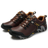 Brown Outdoor Men's Hiking Shoes Genuine Leather Trail Climbing Sports Sneakers Waterproof Trekking Mart Lion anzong9999 38 