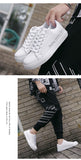 Men's Casual Shoes Lightweight Breathable White Shoes Flat Lace-Up Skateboarding Sneakers Travel Tenis Masculino Mart Lion   