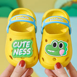 Baby Sandals for Boys Girls Cartoon Kids Shoes Summer Toddler Flip Flops Children Home Slippers Beach Swimming Slippers Mart Lion yellow 18-19 