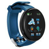 D18 Smart Watch Men's Women Smartwatch Blood Pressure Waterproof Digital Watches Sports Fitness Tracker Watch for apple watch band Mart Lion blue  