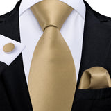 DiBanGu Pink Solid Silk Ties for Men's Pocket Square Cufflinks  Accessories 8cm Necktie Set Mart Lion N-7831  