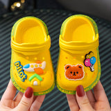 Kids Sandals for Girls Boys Cartoon Summer Children Garden Shoes Toddler Baby Slippers Soft Sole Anti-Slip Shoes Mart Lion yellow 18 