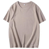 100% Cotton T Shirt Women Summer Loose Basic Tees Casual Soild Tshirt Female Korean Tops Y2k Clothes Mart Lion Khaki S(40-50KG) 