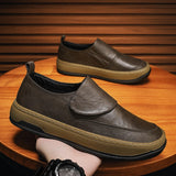 Genuine Leather Men Increase Casual Shoes Handmade Loafers Travel Breathable Slip on Black Soft Walking Leisure Mart Lion Dark Khaki 39 