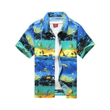Men's Hawaiian Shirt Casual Colorful Printed Beach Aloha Short Sleeve Camisa Hawaiana Hombre Mart Lion 77 Seagull Asian 2XL for 80KG 