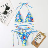  Beach Suit Two Pieces Floral Swimsuit Bikini For Woman Female Biquini With Straps Bathing Swimwear Suits 1set Mart Lion - Mart Lion