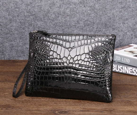 Handsome Thai crocodile leather handbag men's leather European and American zipper handbag  MartLion