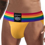 Jockmail Underwear Men's Briefs Slips Penis Pouch Panties Bikini Brief Cueca Gay Hombre Breathable Underpants Rainbow Mart Lion JM380YELLOW M(27-30 inches) 