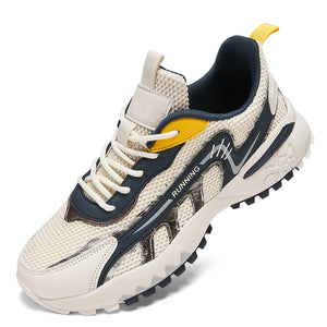 Breathable Mesh Runnning Shoes Men's Ultralight Athletic Sports Jogging Sneakers Ourdoor Walking  Footwear Mart Lion beige 6.5 
