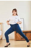 Women's Elastic Waist Skinny Jeans High Waist Curvy Mom Jeans Casual Vintage Denim Pencil Pants Lady Trousers Mart Lion   