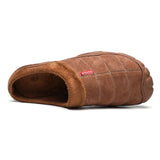 Men's Slippers Home Winter Indoor Warm Shoes Thick Bottom Plush Waterproof Leather House Slippers Cotton Mart Lion   