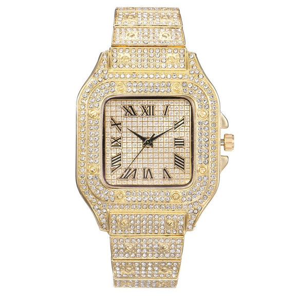 Rhinestone Casual Quartz Watches Simple Ladies Round Dial Wristwatches Dress Bracelet Mart Lion C2 Gold China 