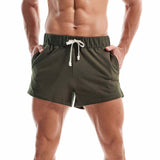 Summer Men's Gym Sweatshorts 100% Cotton 3quot Shorts Casual Jogging Yoga Sports Shorts men's Solid Color Breathable Home Sleepwear