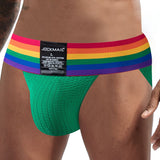 Jockmail Underwear Men's Briefs Slips Penis Pouch Panties Bikini Brief Cueca Gay Hombre Breathable Underpants Rainbow Mart Lion JM380GEREEN M(27-30 inches) 