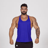 Black Bodybuilding Tank Tops Men's Gym Fitness Cotton Sleeveless Shirt Stringer Singlet Summer Casual Vest Training Clothing Mart Lion Blue (No Logo) M 