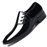 Classic Dress Shoes Elegant Formal Wedding Men Slip on Office Oxford Black Brown Mart Lion black 38 