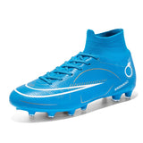 Society Soccer Cleats Trendy Kids Football Boots Outdoor Breathable Men's Shoes Training Footwear Mart Lion Blue cd Eur 35 