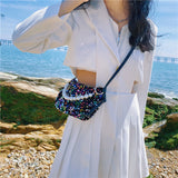 Summer sequin dinner pearl portable shell bag female small fresh shoulder messenger bag Mart Lion   