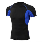 Quick Dry Running Shirt Men's Rashgard Fitness Sport Gym T-shirt Bodybuilding Gym Clothing Workout Short Sleeve Mart Lion TD81 M 