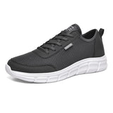 Mesh Men's Shoes Lac-up Casual Sneakers Breathable Lightweight Footwear Sport Trainers Zapatillas Hombre Mart Lion Dark Gray 6 
