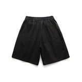 Cotton Men's Shorts Zipper Pockets Elastic Waist Casual Shorts Stylish Loose Straight Leg Pant