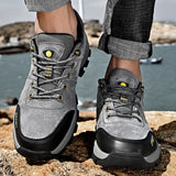 Leather Hiking Shoes Autumn Wear-resistant Outdoor Sport Men's Lace-Up Climbing Trekking Hunting Sneakers Mart Lion   