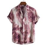 Summer Men's Beach Hawaiian Shirts Casual Vacation Street Short Sleeve Street Shirts Tops Mart Lion E898071A XXL China
