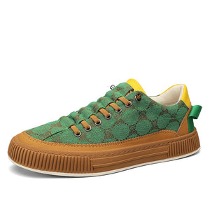 Men's Casual Sneakers Vulcanized Flat Shoes Designed Skateboarding Tennis Slip-on Walking Sports Mart Lion Green 39 