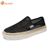 Summer Men's Canvas Shoes Breathable Casual Slip On Hemp Graffiti Espadrilles Women Footwear Flats Mart Lion   