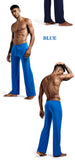 Men's Pajamas Pants Casual Sleep Bottoms Smooth Loose Yoga Sweatpants Homewear Pajama Pants Drawstring Wide Leg Thin Trousers